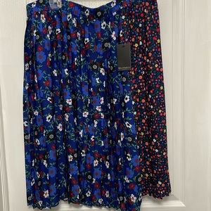 NWT Eloquii Mix Floral Pleated Pull On Skirt Size 18